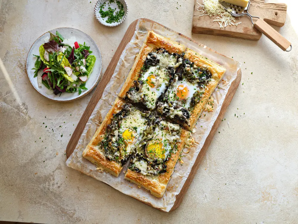 Mushroom Leek and Egg Tart