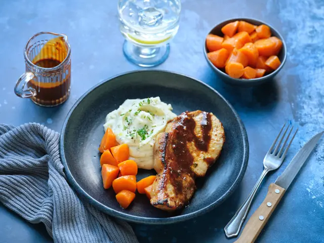 Mustard and Orange Glazed Pork Chops