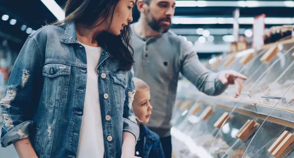 family shopping in a supermarket