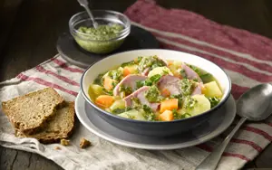 Braised Bacon with Salsa Verde