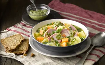 Braised Bacon with Salsa Verde