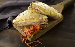 Croque Monsieur with Carrot and Beetroot Salad