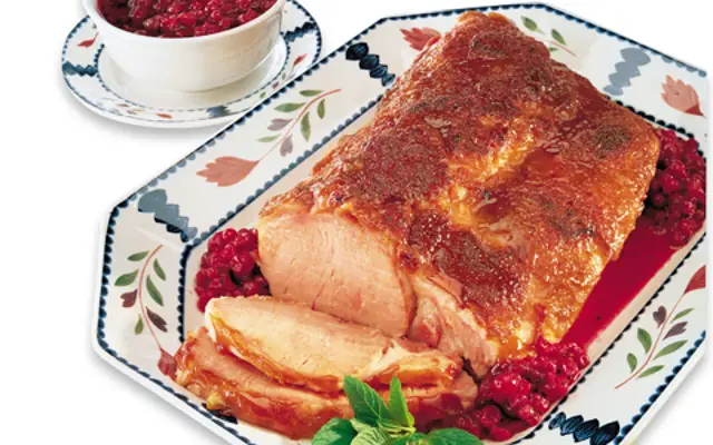 Glazed Bacon with Redcurrant Sauce