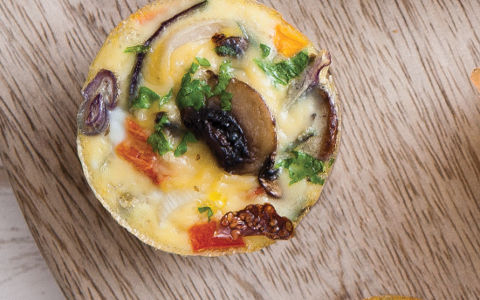 Mini Tortillas with Roasted Organic Peppers and Mushrooms