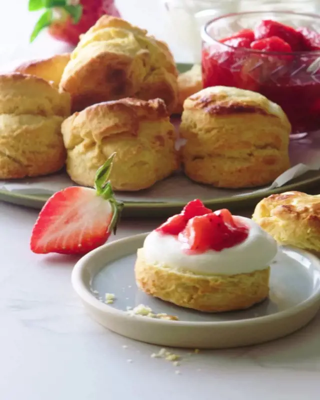 Scone with Strawberry Compote and Cream by Neven Maguire