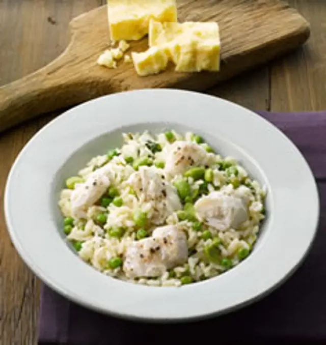 Risotto with Hake and Basil
