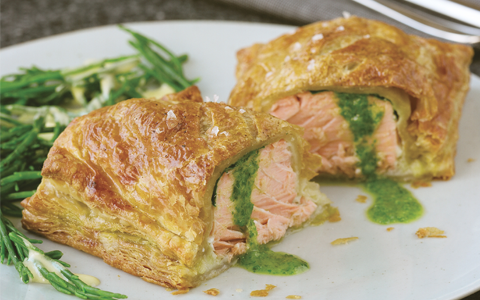 Salmon Kiev in a Crust