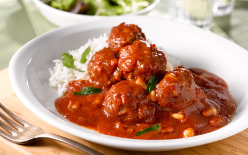 Spiced Meatballs with Chilli Tomato Sauce 