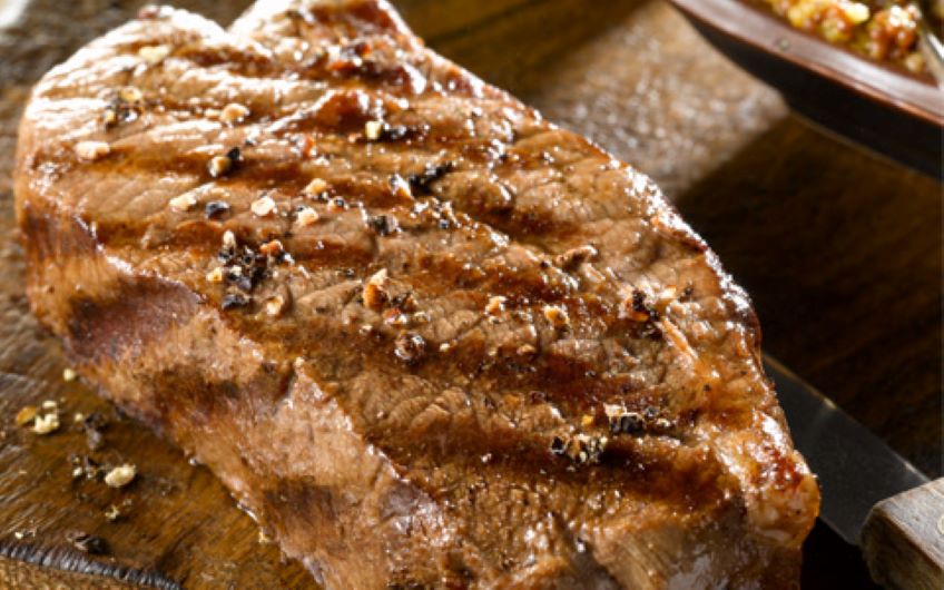 Steak with Mustard & Herb Dressing