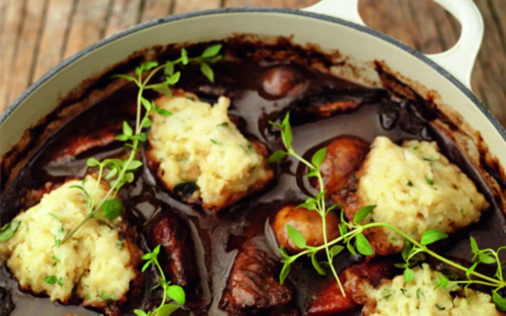 Beef and Stout Casserole with Herby Dumplings