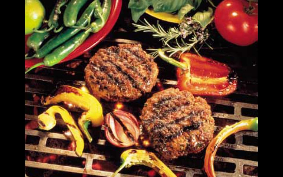 Beef Burgers with Spicy Red Pepper Salsa