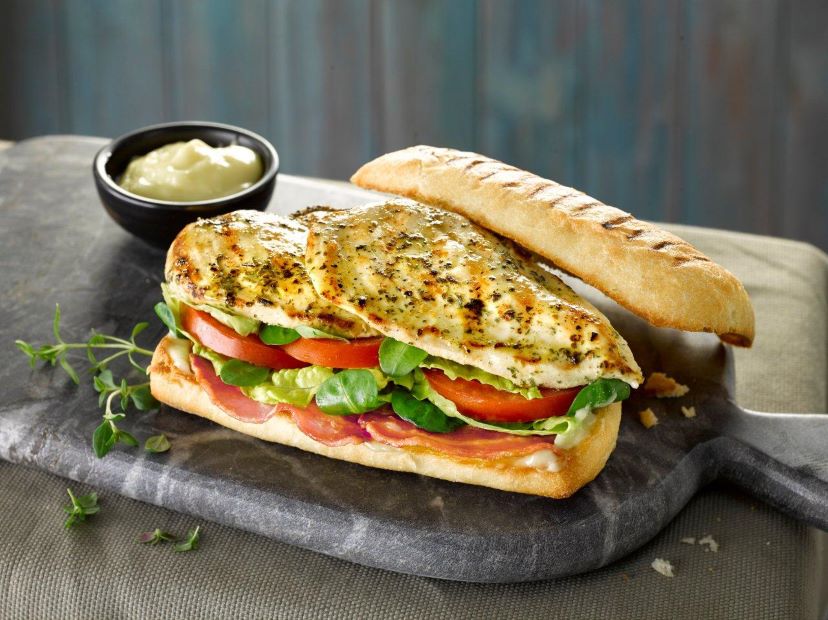 Chicken and Bacon Sandwich with Lemon Mayonnaise