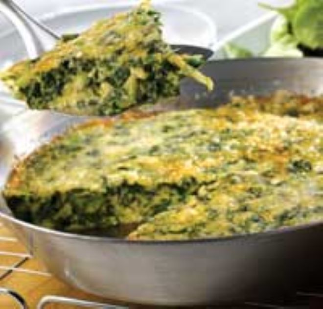 Green Omelette with Spinach Salad