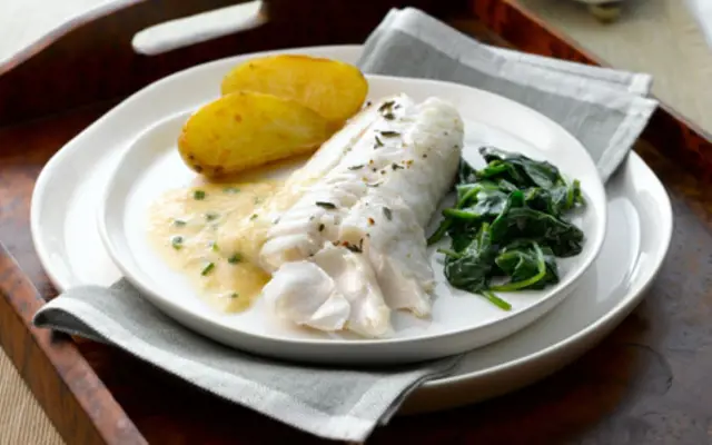 Haddock with Cider and Apple Sauce