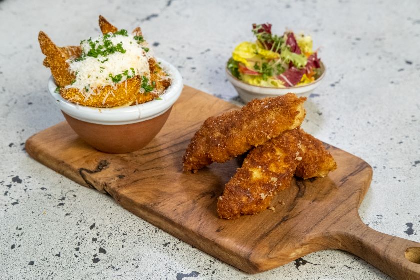 Mark's Breaded Chicken with Garlic and Cheese Wedges