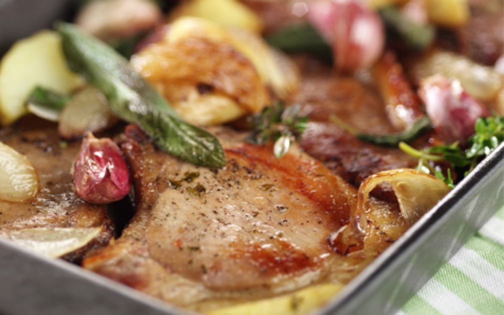 Pork and Bramley Bake