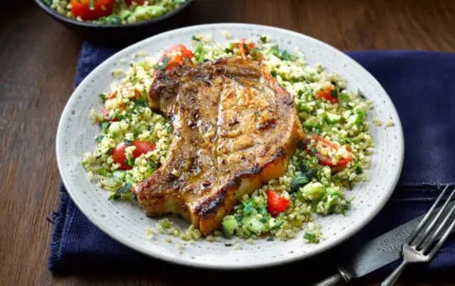 Pork Chops with Tabbouleh Salad