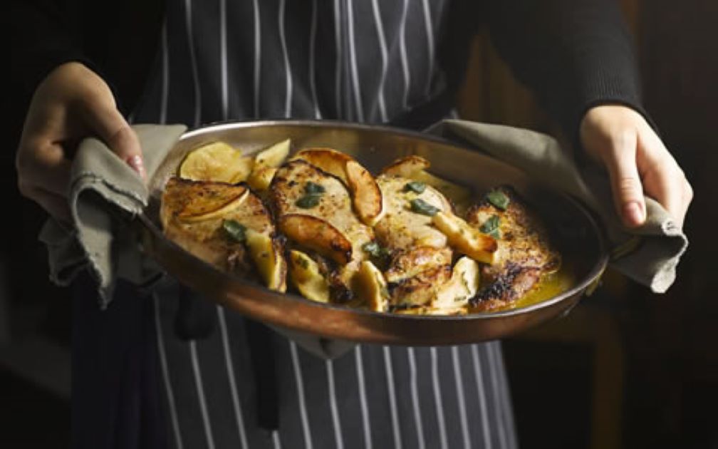 Pork with Apple, Ginger and Sage