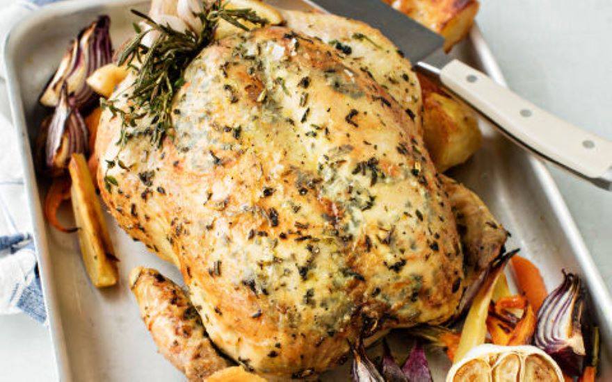 Roast Chicken with Herby Butter