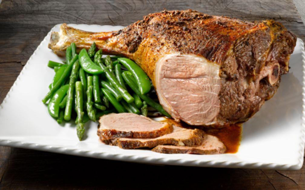 Roast Leg of Lamb with Spicy Topping