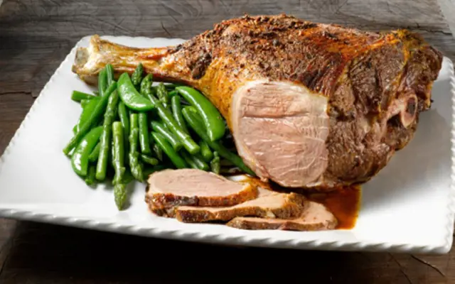 Roast Leg of Lamb with Spicy Topping