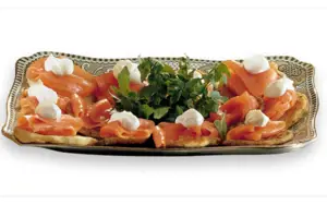 Smoked Salmon on Potato Cakes