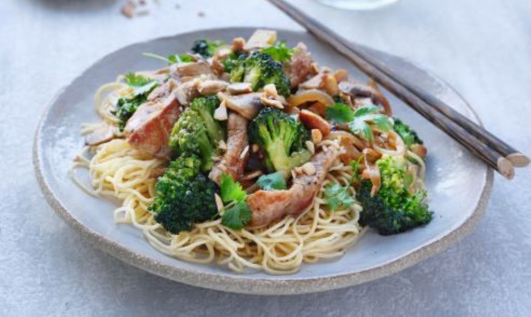 Pork, Broccoli and Mushroom Stir-Fry with Cashew Nuts