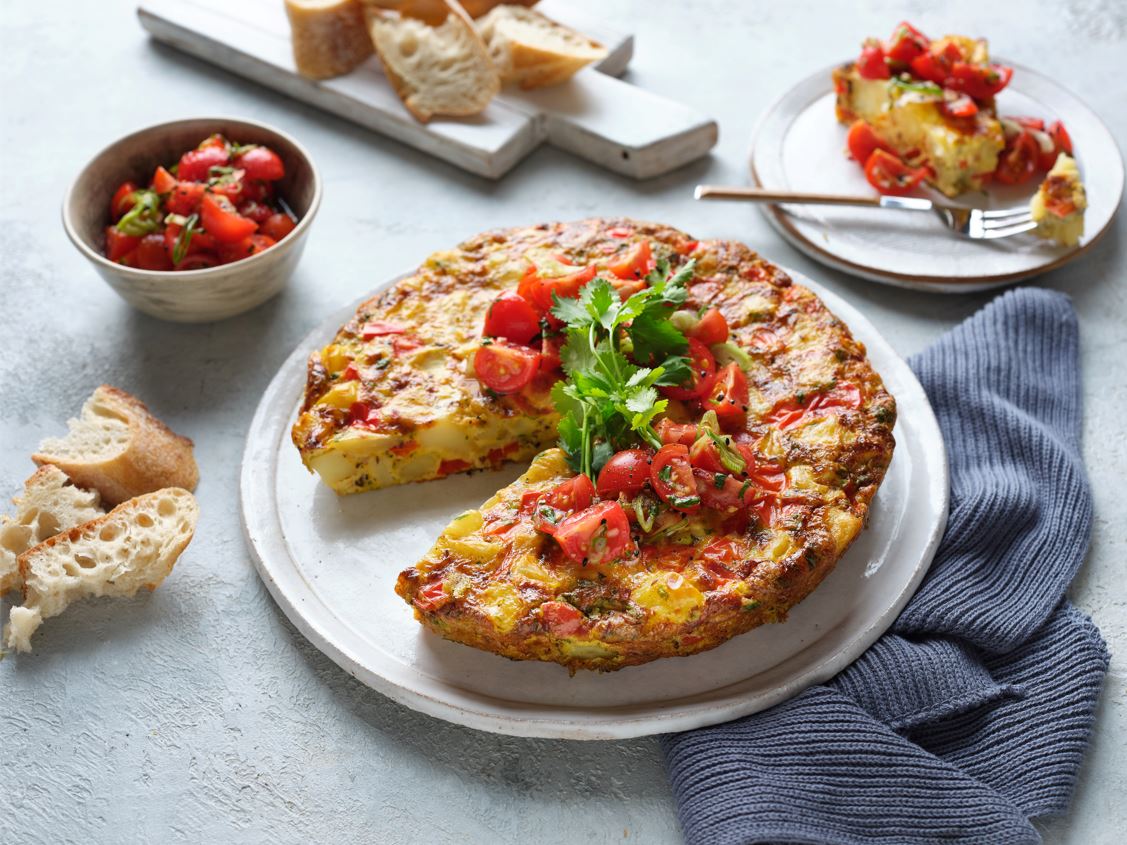 Potato, Red Pepper, Cumin and Mustard Seed  Frittata