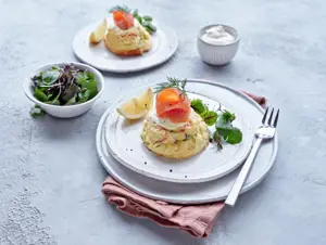Twice Baked Organic Smoked Salmon or Trout Soufflés