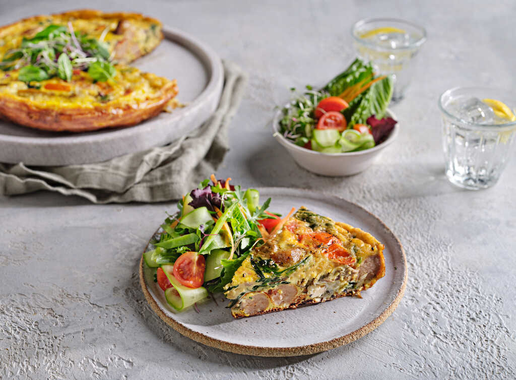 Sausage, Mushroom and Spinach Frittata