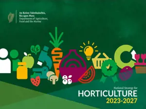 Horticulture Graphic, vegetable icons and strategy text