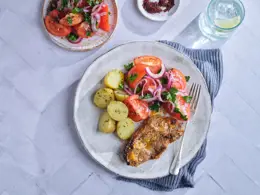 Lamb Chops with Parsley and Tomato Salad