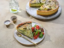 Leek, Broccoli and Spinach Quiche