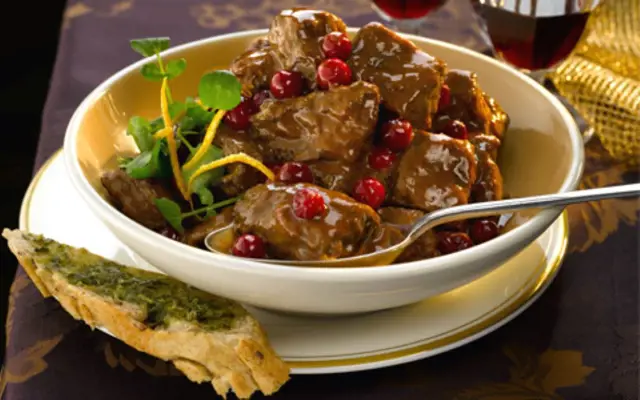 Beef Casserole with Cranberries and Port