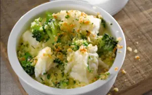 Hake, Broccoli and Cheddar Cheese Bake