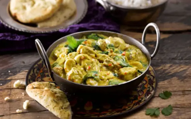 Lamb and Mushroom Korma with Spinach