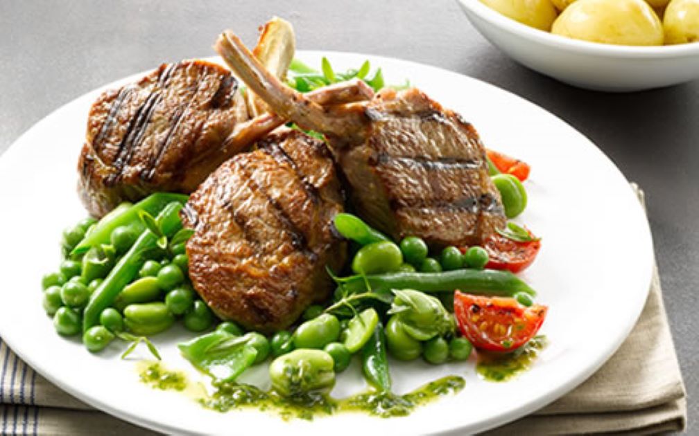 Lamb Cutlets with Fresh Herb Dressing
