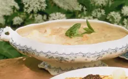 Lamb Soup with Farmhouse Cheese